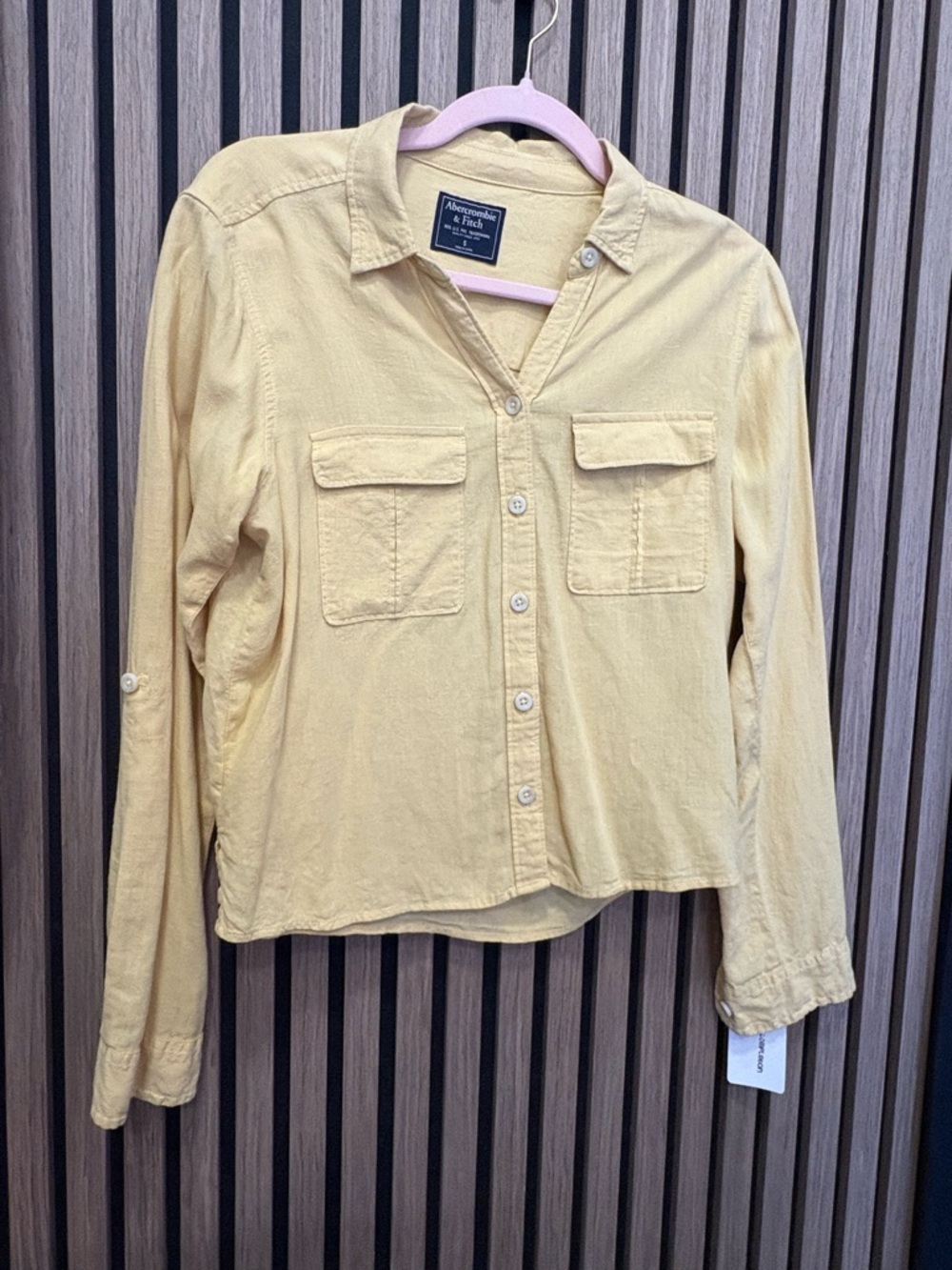 Abercrombie & Fitch Pale Yellow Button-Up Shirt